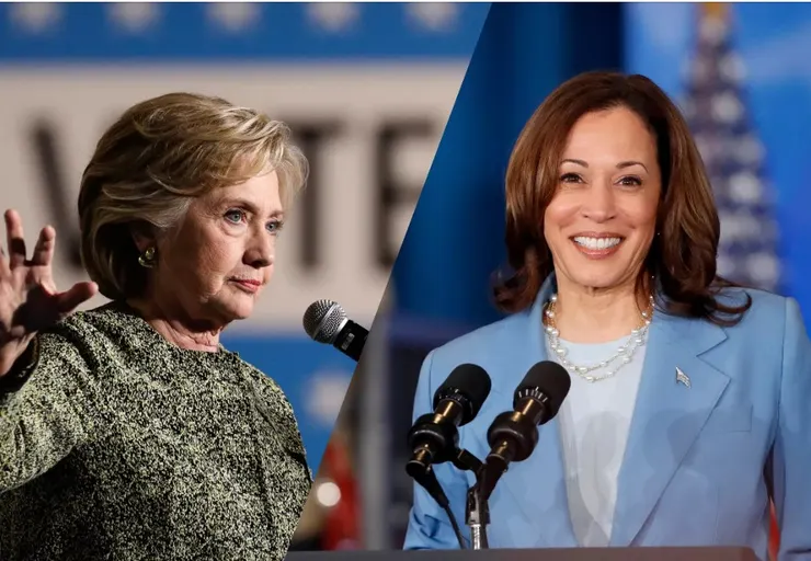 希拉蕊與賀錦麗(圖片來源：人間福報)