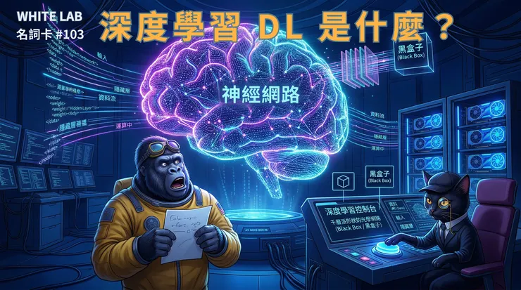 圖片來源：White-Lab 製作（AI 生成／Canva 設計）｜深度學習DL是什麼教學封面