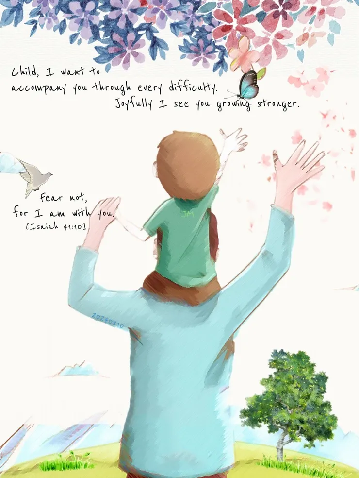 你不要害怕,因為我與你同在《以賽亞41:10》。(圖以Mori手帳app製作)