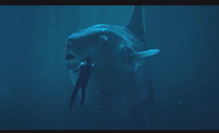 深海中，張洙源見到了翻車魚。（Source: Disney+，此圖有調整過亮度）