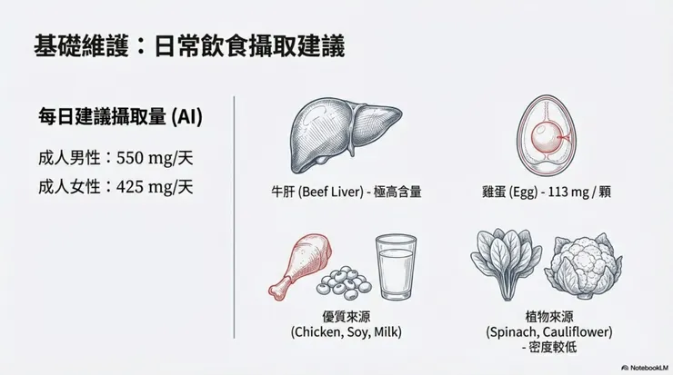 日常建議攝取量與食物來源