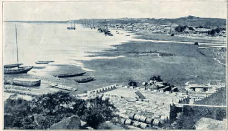 1898年《老臺灣》(必麒麟著)刊登清末期滬尾港剪影(提供 高傳棋)