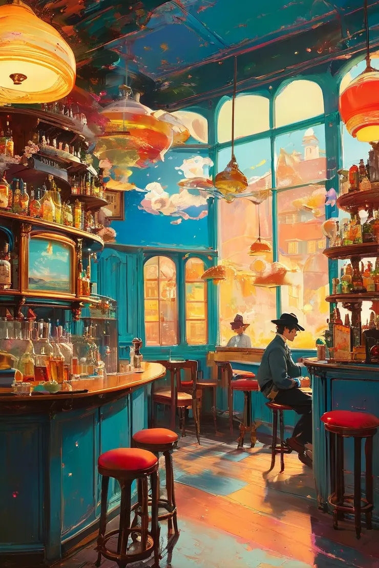 插圖《咖啡廳角落》-AI自生成