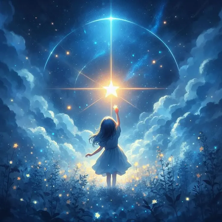 當生命中，那渺茫的星星靠近， 我願撐起，無論光影