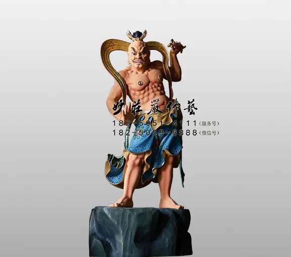 銅雕哈將彩繪塑像