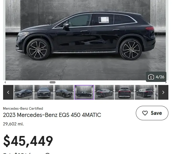 2023 Mercedes-Benz EQS 450 4MATIC價格