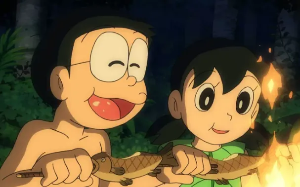 《魯賓遜漂流組合》大雄就成功適應荒野環境，做到了許多平常辦不到的事情。