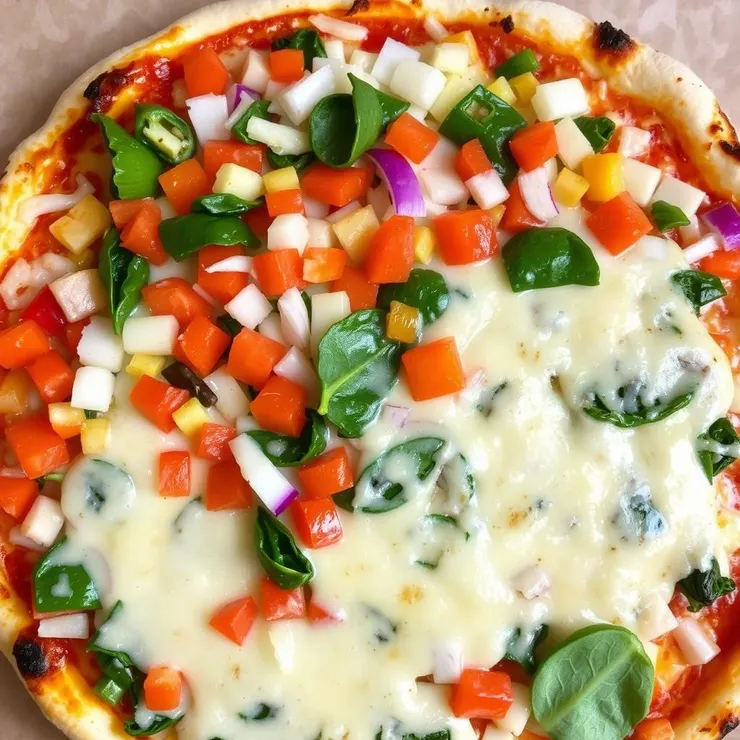 趁著起司把蔬菜混入