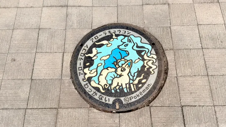 稚內站前寶可夢人孔蓋，目前北海道共安裝了 19 個。