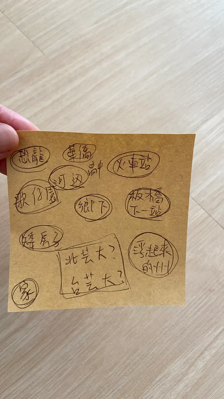 一拿到紙我就寫下了我對浮洲的第一印象。