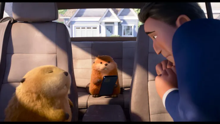 車裡唯一的人類市長傑瑞（圖／《狸想世界》©2026Disney/Pixar）