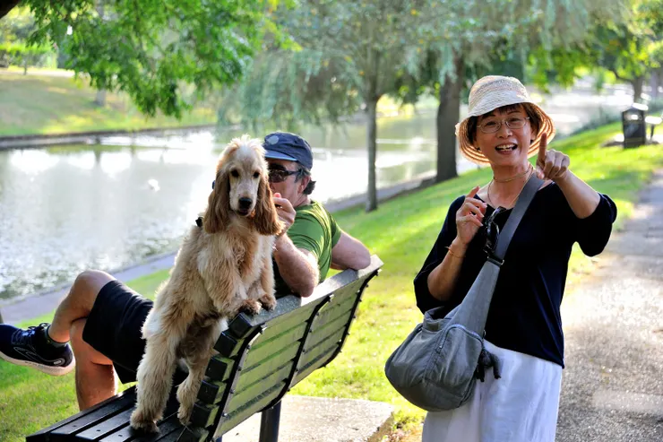 【改做公園閒步蹓狗划船或垂釣】