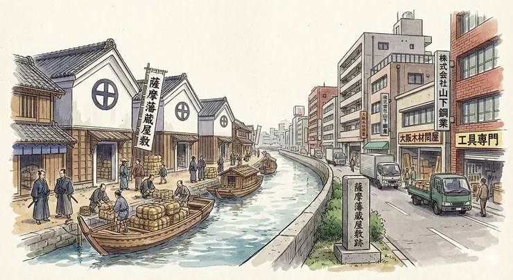 「薩摩藩蔵屋敷跡」石碑