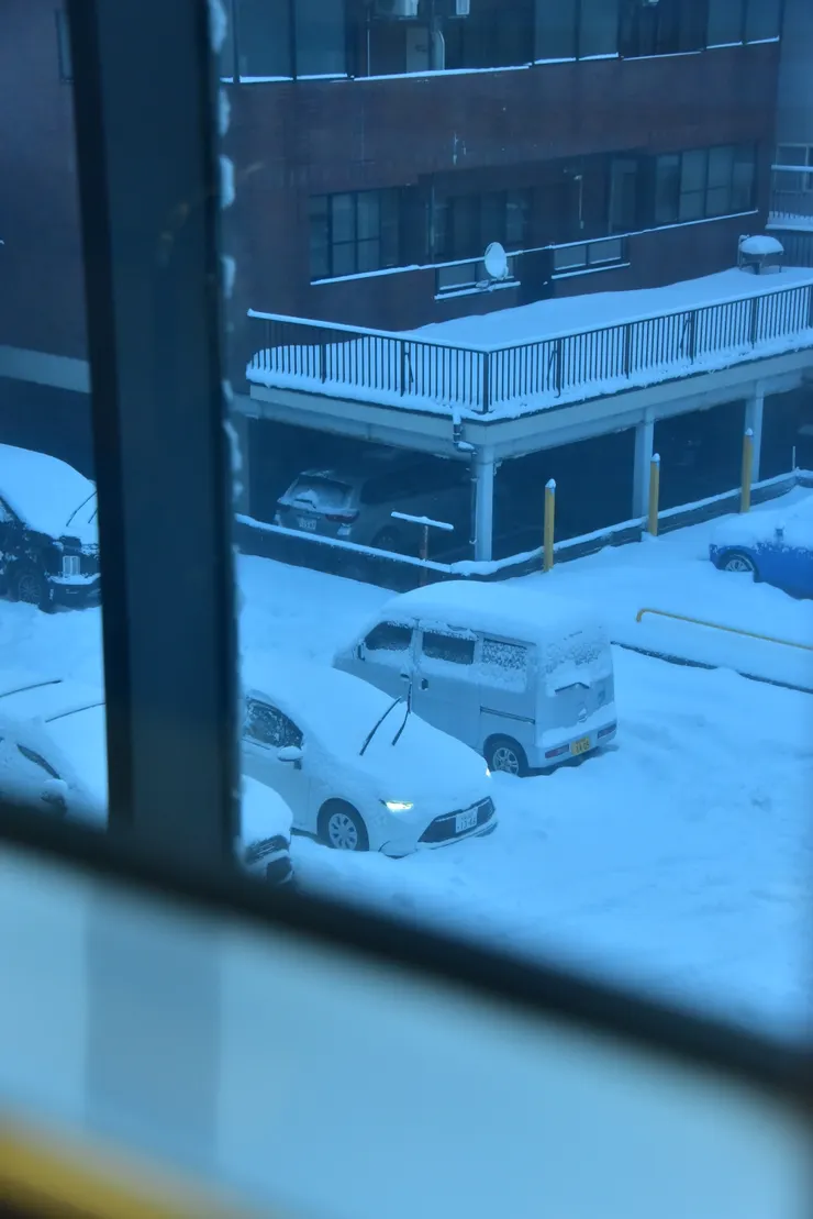 一早起來從車站看都是白雪一片