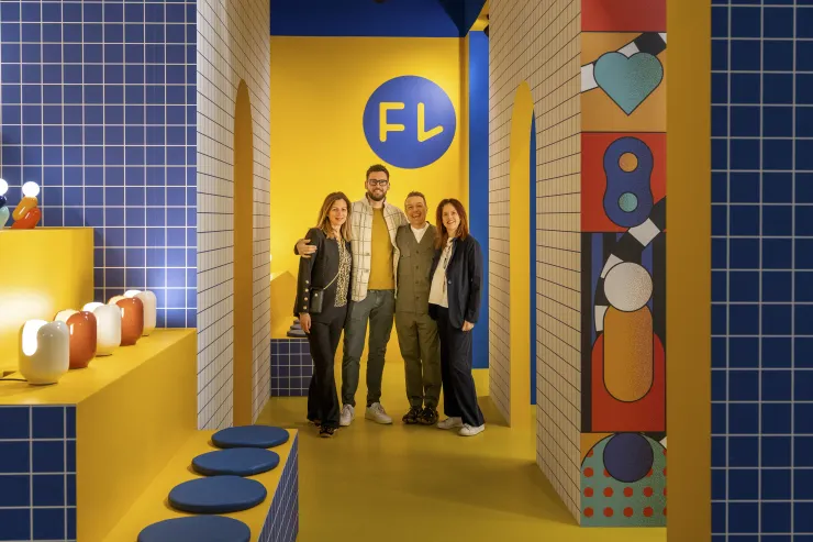 品牌家族兩代同堂，左二為現任CEO Giulio Valentinuz .