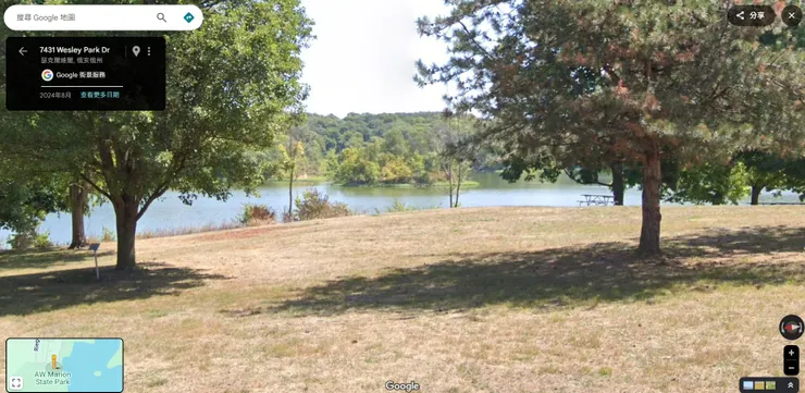 雖然離開哥城二十年，很少有機會再回去那裏了。 透過強大的Google地圖，讓我可以回味當時躺在那裏的那片草皮，還有那好久不見的「湖中島」老朋友。