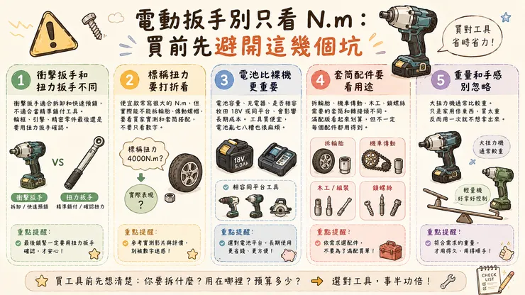 電動扳手別只看 N.m:買前先避開這幾個坑