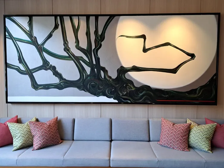 接待大廳的櫻花繪/照片來源:NANA濕婦