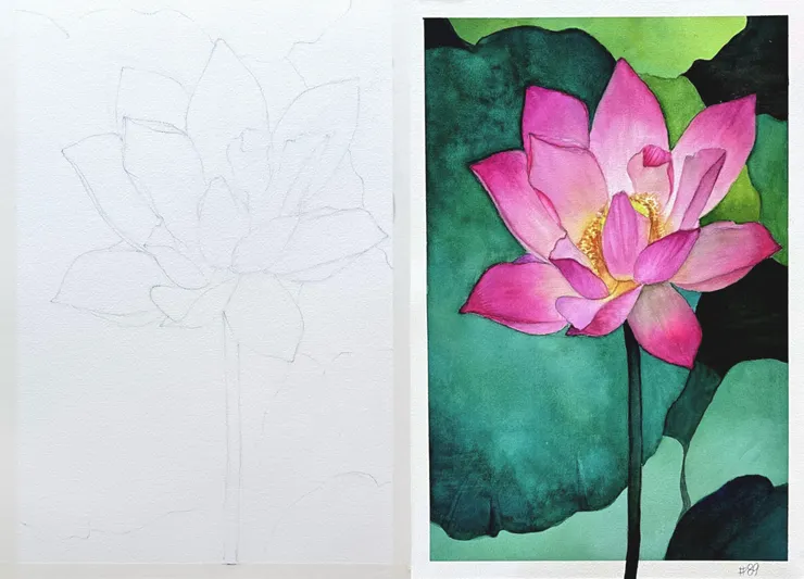 圖YHCC＠W89水彩練習, 38x26cm, AUG2025 (構圖參考網路攝影)