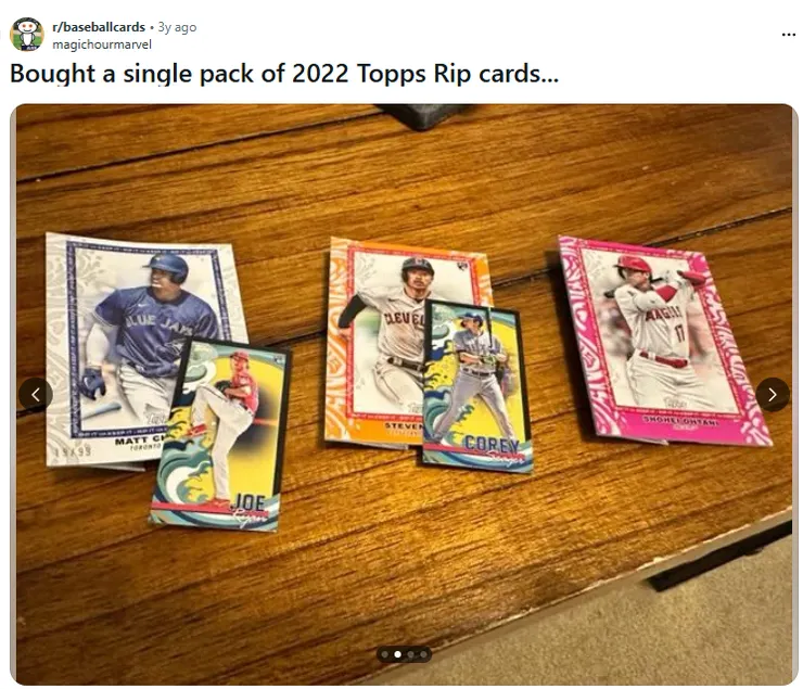 https://www.reddit.com/r/baseballcards/comments/zml80o/bought_a_single_pack_of_2022_topps_rip_cards/