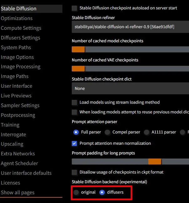 original = 1.5/2.0/2.1 模式 | diffusers = SD-XL 模式