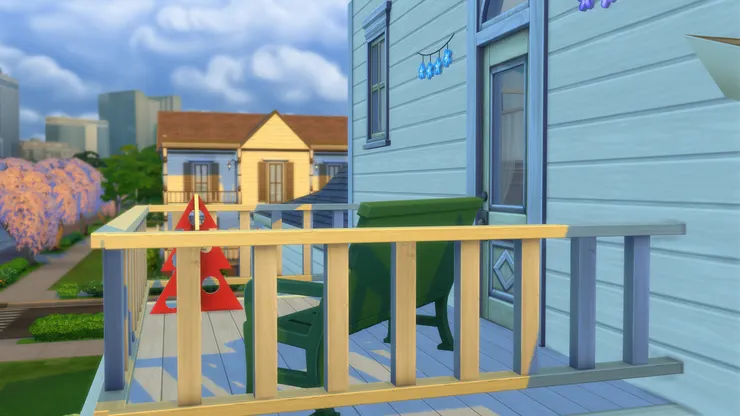 露台也放了聖誕樹。