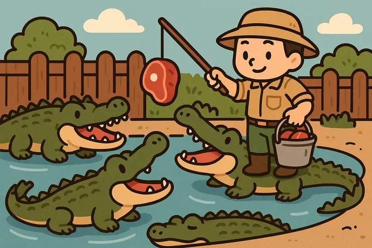 請GPT生成的可愛鱷魚養成~