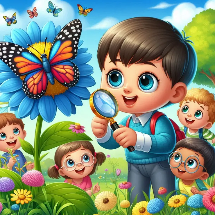 幫我畫張圖：多看多聽多觀察。畫風請寫實一點