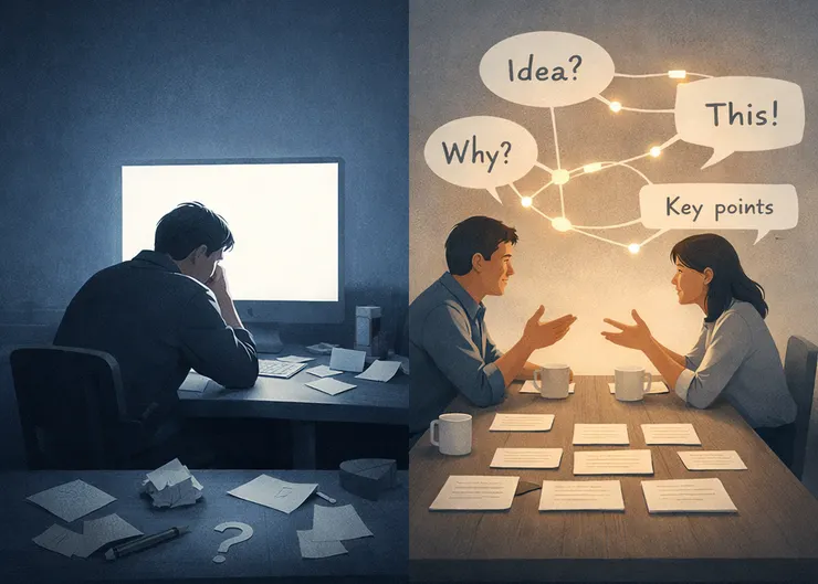 為什麼不要靠「窮思」,而是靠「對話」產出內容