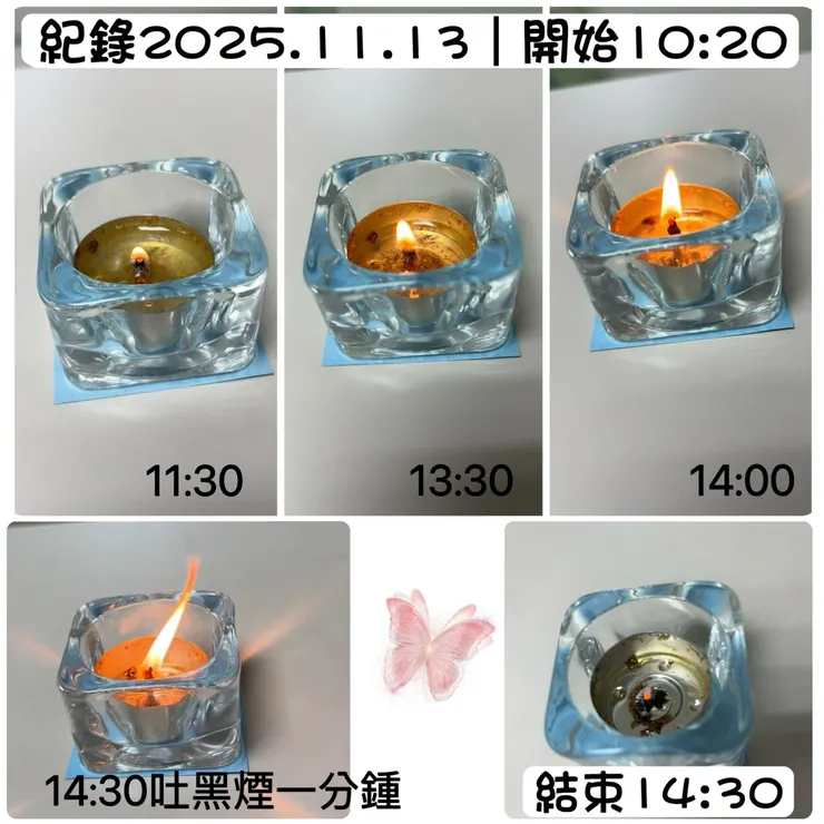 紀錄-同一顆蠟燭不同時間的燃燒狀態 (精氣神)