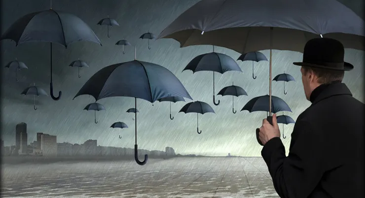 怡然自得的人，從來不需要什麼雨傘的。