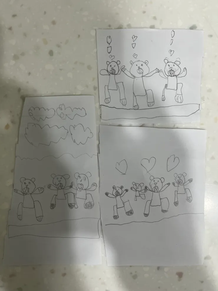 五歲女兒畫的熊熊
