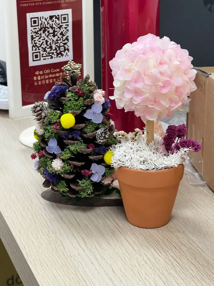 老師做的繡球花樹