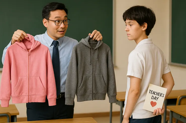 有一種冷，叫「老師覺得你會冷」。(小昕咒語Copilot繪圖)