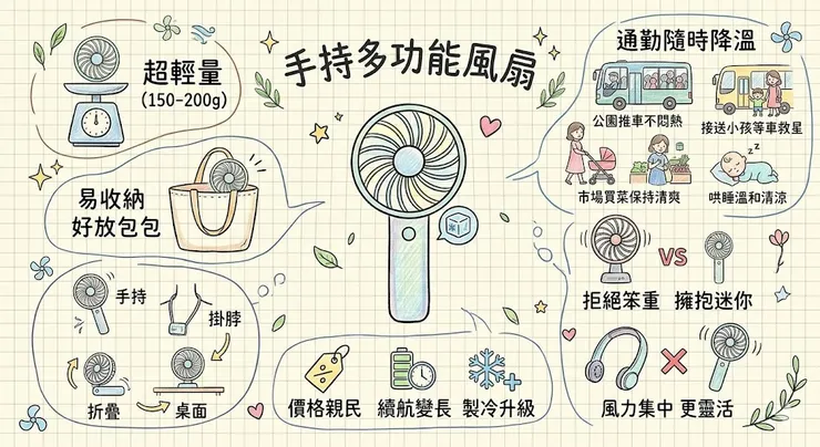 手持風扇是一種輕巧隨身的迷你風扇