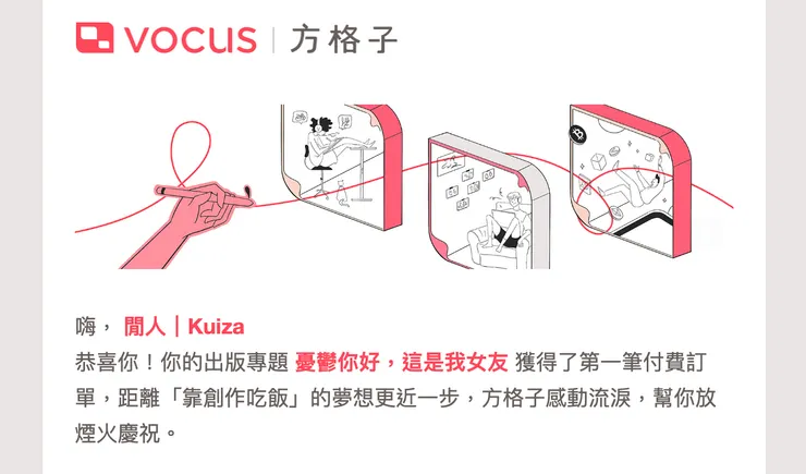 伴侶成為〈憂鬱你好,這是我女友〉的第一位訂閱者。