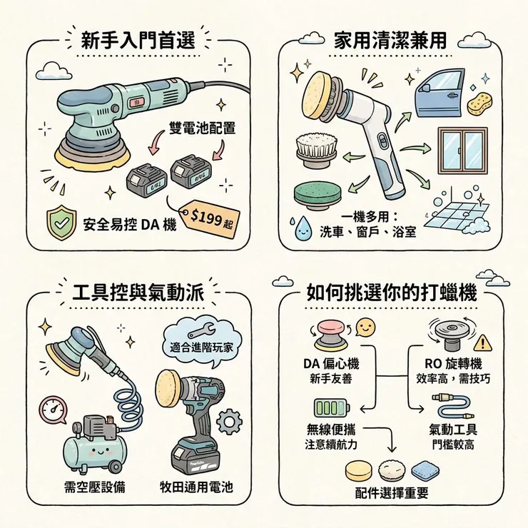 【打蠟機推薦】2026 無線 DA 機怎麼選?🚗 Dcard、PTT 6 款汽車拋光打蠟機比較