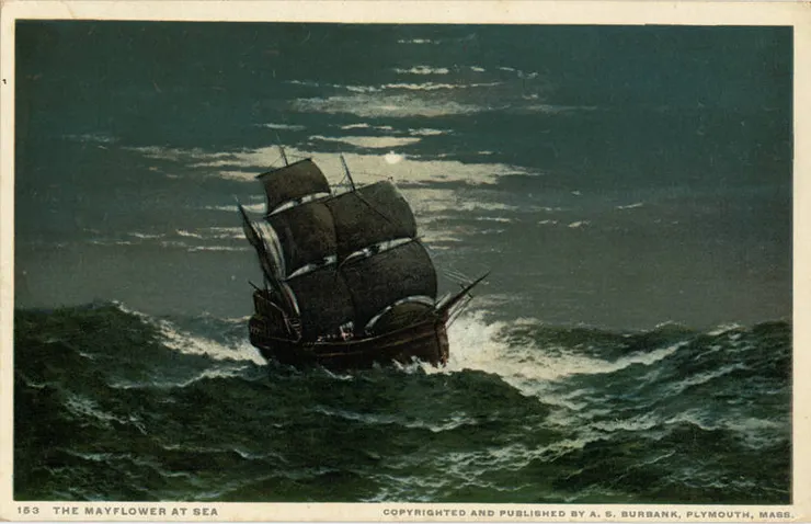 Mayflower at sea (from a postcard of 1910-20)