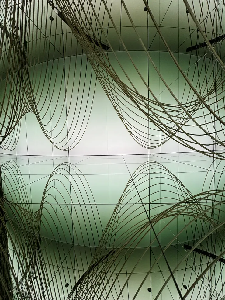 圖片中看起來很像水管的即是「光生物反應器」