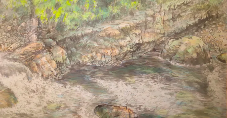 〈清流激湍／湍流清溪〉局部－斜石