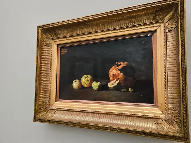 提奧杜爾•奧古斯丁•里博〈蘋果與石榴的靜物畫〉。