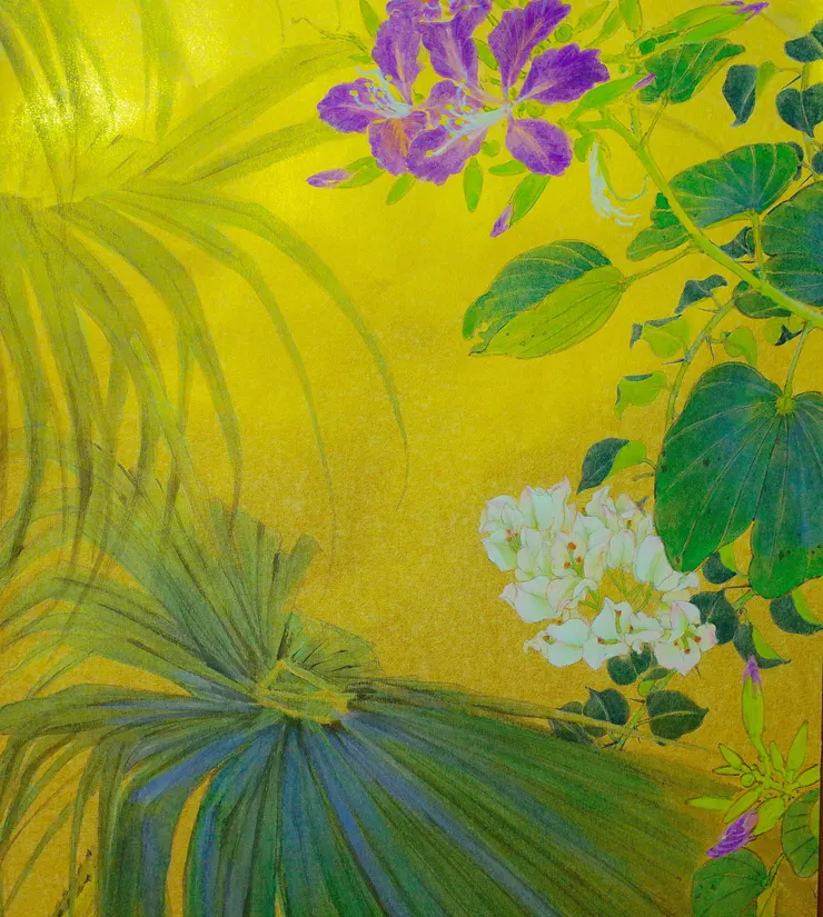 〈窗外一瞥〉局部－九重葛