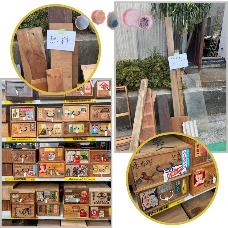 左下：現場看到這個木盒非常吸引我的目光，每個外觀都是獨特的圖案。