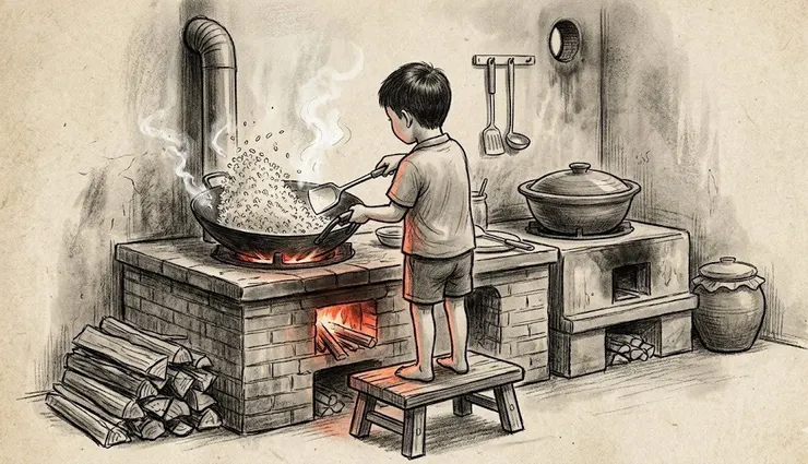 與AI一起創作的阿誠炒飯的意象圖