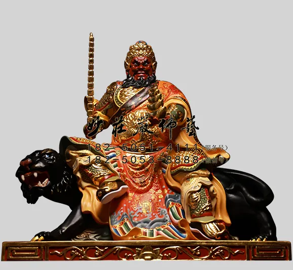 銅雕趙公明彩繪塑像