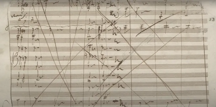 貝多芬第五號《命運交響曲》的部分手稿。