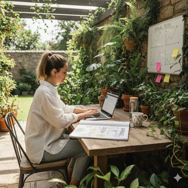 Gemini給我的圖...... 如果有這麼漂亮的工作環境就好啦每天可以多工作兩小時哈！