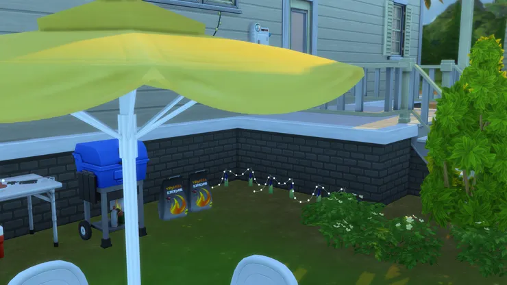 我不特別怕黑,但不喜歡黑漆漆的環境,所以把燒烤場地佈置得明亮點,這樣也好看點。