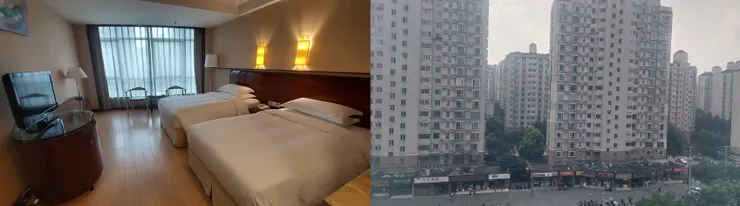 房間有很大的落地窗，很舒適但就早上有點吵，不過剛好適合早起的我