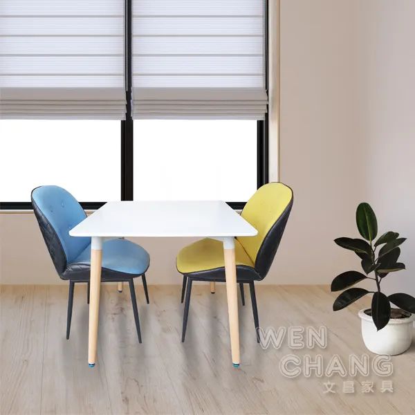 ◆ 簡約設計與百搭色系：藍色搭配黑色質感腳架，小空間也能點亮風格